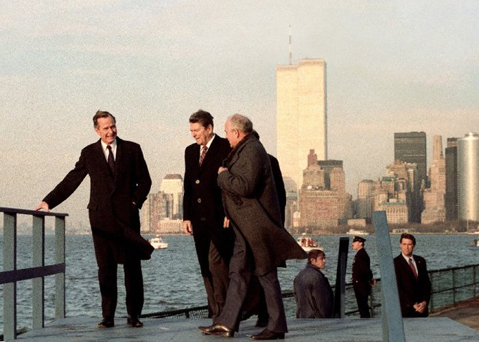 Рейган и Горбачев в Нью-Йорке