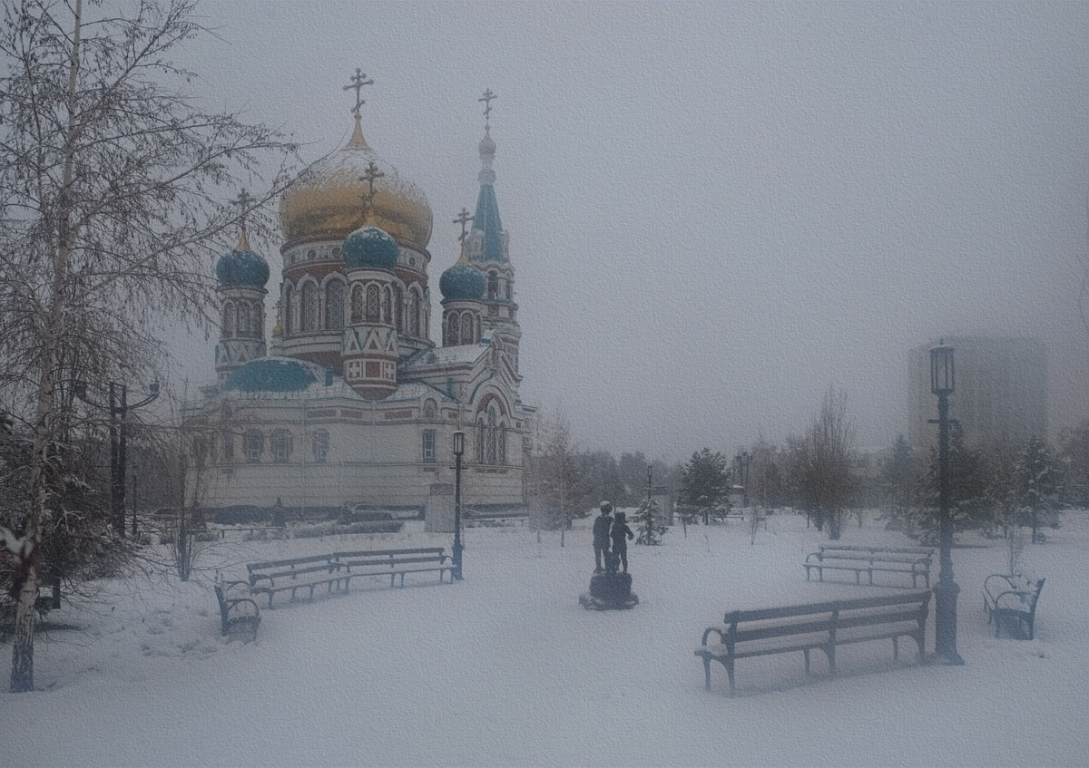 Успенский собор Омск зима